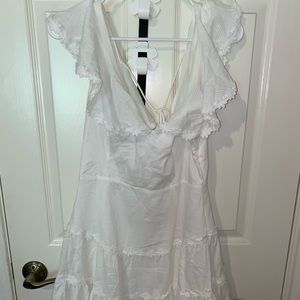 White frilly mini dress